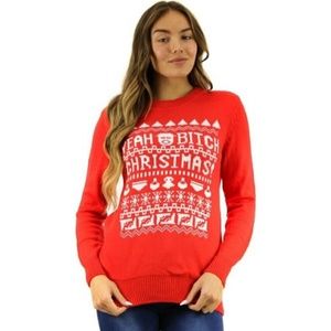 New Yeah Bitch Themed Christmas Sweater SZ XL